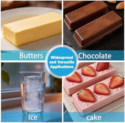 Sidosir 2 Pcs Butter Silicone Mold with Lid, Non-Stick Butter Mold Tray with Unscaled for Chocolate, Energy Bars, Cake, Ice, Butter Mold for Homemade Butter