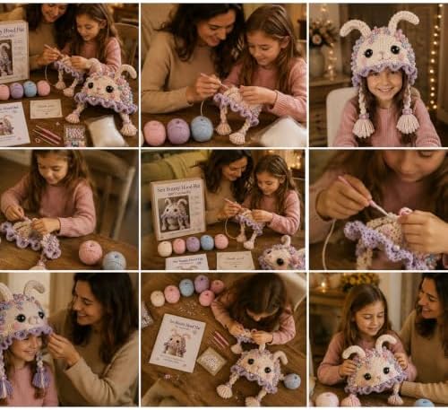 Ocean Series Hood Hat DIY Crochet Kit, Create Your Own Ocean Inspired Character Hood, Handmade Art Crafts for Beginners Adults, Fun Creative Gift for Crochet Lovers，Hermit Crab (Frost Dragon)