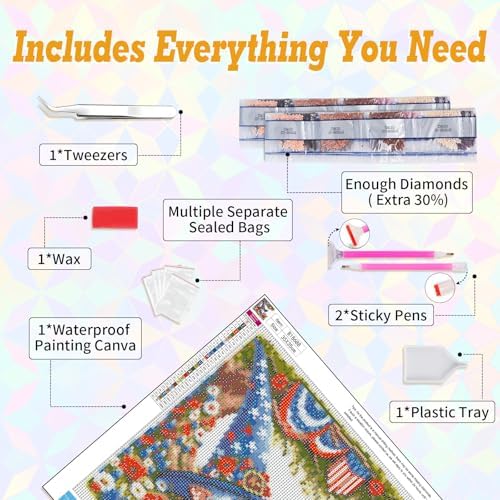 Gnome Diamond Art Kits for Adults Beginners 14x14 in, DIY Craft Gift
