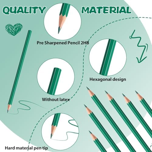 120 Pack Bulk Green Colored Pencils for Kids, Pre-sharpened Art Pencils Back to School Supplies Set, Drawing Sketching Pencils for Students, Teachers, Classroom