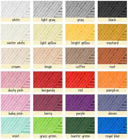 Acrylic Yarn for Crocheting & Knitting – Soft Crochet Yarn for Crocheting, 3 Pack of 370 Yards, Perfect for Crafts & Amigurumi, Medium Worsted Weight 4, White