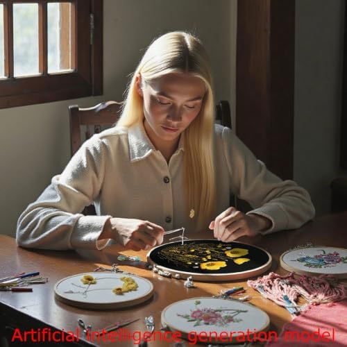 57lilina Embroidery Kit for Beginners, Pack of 3 with Hoop, Threads, Needle