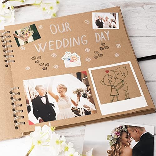 10 x 10 Inches Scrapbook Album For 4 x 6, 8 x 10 Pictures, 70 Pages, Brown | Hardcover with Thick 200 GSM Kraft Paper, Ideal for Your Scrapbooking Albums, Art & Craft Projects (Brown, 10 x 10 Inch)