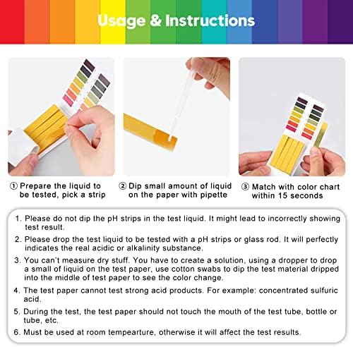 4 Pack pH Test Strips, 320 Strips pH 1-14 Universal Litmus Paper