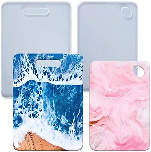 13-inch Large Cutting Board Epoxy Resin Tray Silicone Molds 2-Count