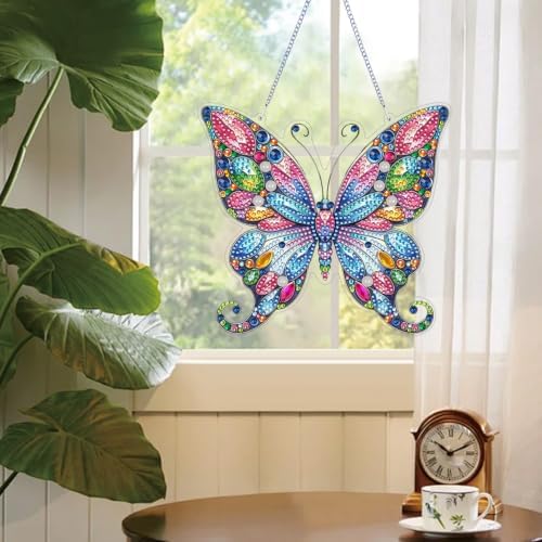 ARPADAMO Butterfly Diamond Art Kits for Adults, Acrylic Hanging Suncatcher