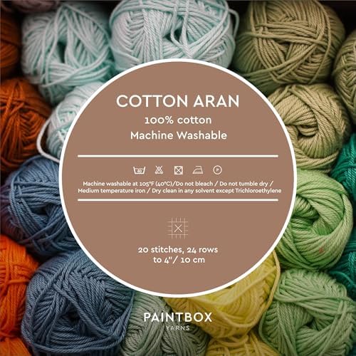 Paintbox Yarns 100% Cotton Aran Yarn 1.76oz / 50g, 93yds / 85m