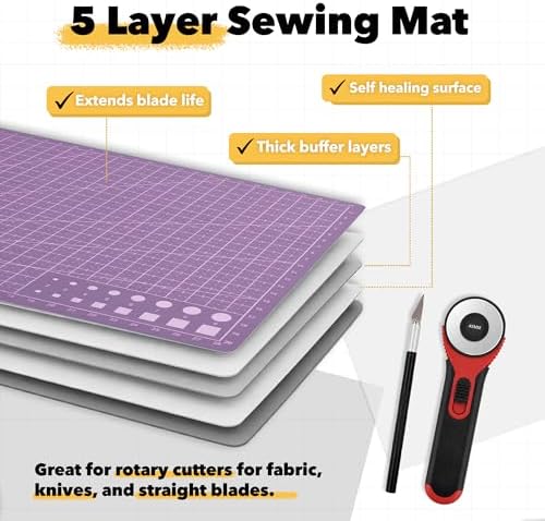 Mandala Crafts Self-Healing Purple Pink 18x24" A2 Sewing Cutting Mat Kit