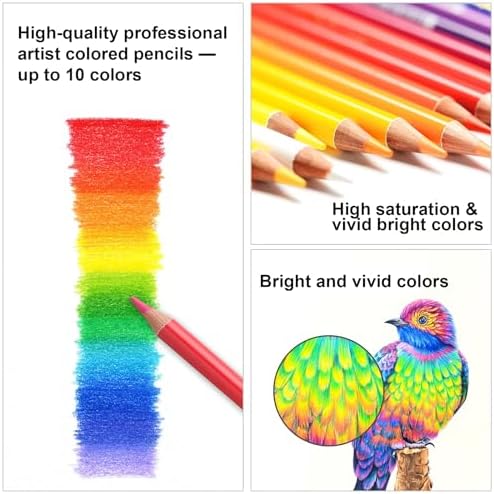 120 Colored Pencils Set for Adults Coloring, Professional Oil Based Art Pencils with 4.0mm Thick Soft Core up to 10 layers of blending, Artist Drawing Pencils in Masterpiece Gift Box