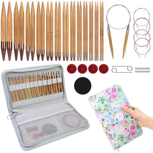 Yarniss Bamboo Circular Knitting Needle with Flexible Cable 3.5mm~10.0mm