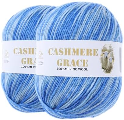 100% Pure Natural Merino Wool Yarn (4ply) - Each Ball 3.5 OZ/Approximately 320 Yards - Hand-Knitting/Crochet/Knitting - Soft and Non-irritating [2 Ball Set] (Mandala 03)