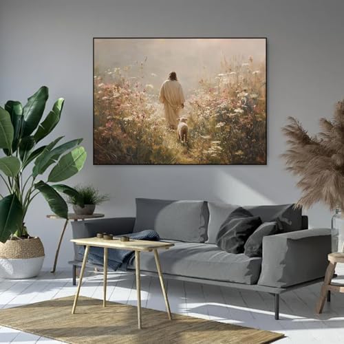 Jesus Paint by Numbers Kit for Adults Framed Canvas 12X16 in, Frameworkless