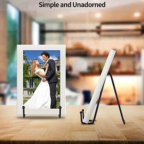 IBosins 5-Pack 6-Inch Plate Holder Display Stands Black Metal Frame Stand