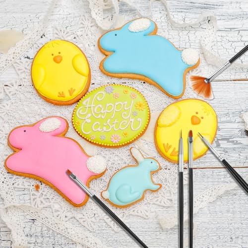 30 PCS Cake Decorating Brushes, Cookie Paint Brushes Food Safe Paint Brushs Kit Cookie Decorating Brush Food Paints Fondant Brush DIY Tool Set Icing Pastry Brushs for Painting Baking, Black and Pink