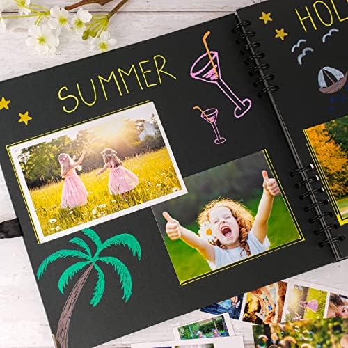 Scrapbook Album, 80 Pages, 11 x 11 Inch, Black Photo Album, Scrap Book | Hardcover with Thick 250 GSM Kraft Paper, Ideal for Your Scrapbooking Albums, Art & Craft Projects (Black, 11 x 11 Inch)