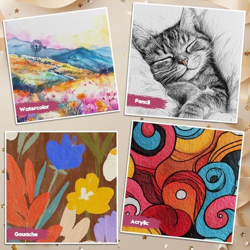 KOVIEDE 60 Pack Foldable Blank Watercolor Cards with Envelopes 4 x 6 Inch