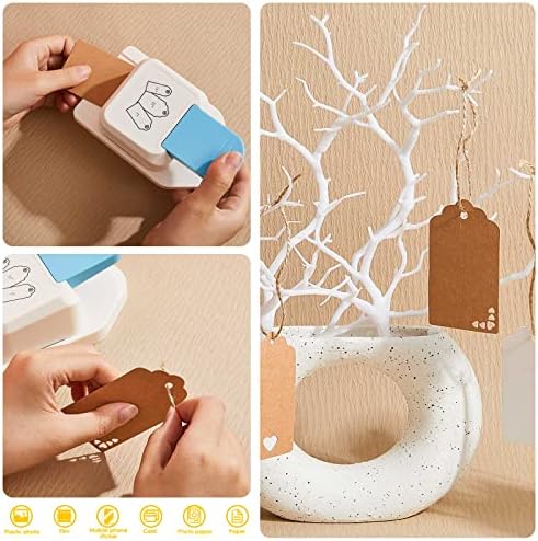 Lewtemi 3 in 1 Craft Tag Punch, 1.5/2/ 2.5" Gift Tag Paper Punches for DIY