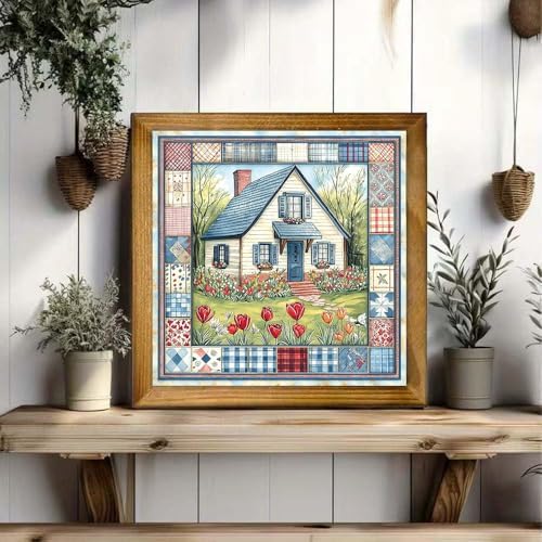 Cozy Country House Garden Diamond Art Kits for Adult Diamond Painting Kit
