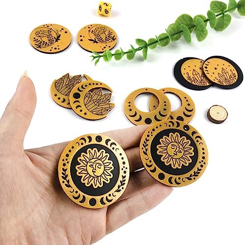 kingmise Celestial Moon Phase Resin Jewelry Mold Set, Crystal Snake Moon Earrings Silicone Mold, DIY Epoxy Resin Casting Molds with Accessories