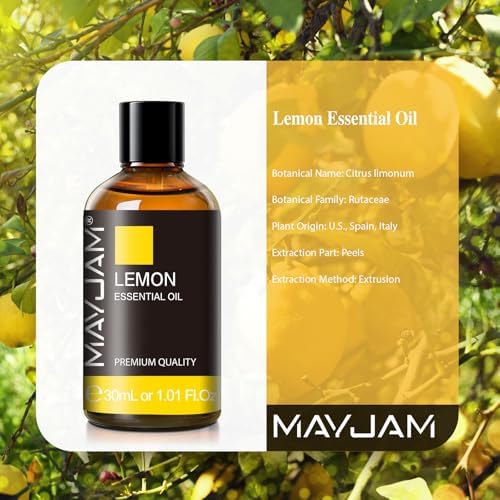 MAYJAM Lemon Essential Oil for Diffuser Soap Candle Making, 1.01fl.oz
