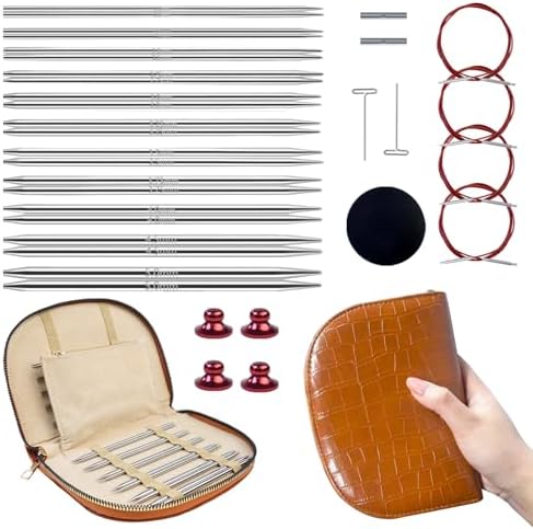 Lewhoo Circular Knitting Needles Set 2.0~5.0mm Silver