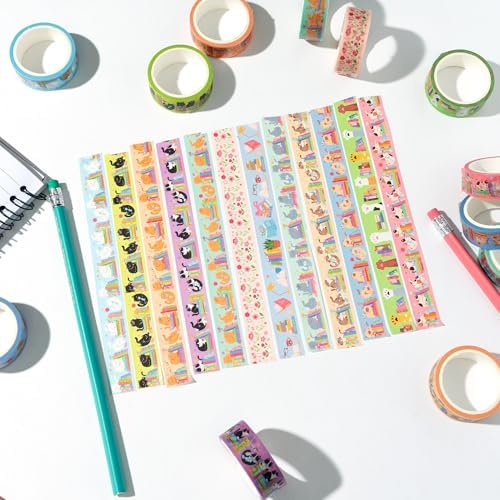 Cats Books Washi Tapes Supplies DIY Craft Bookish Gift Wrapping