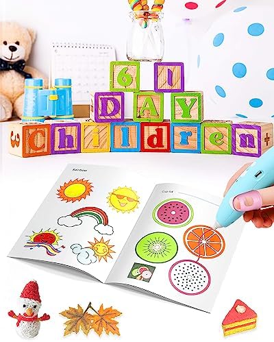 SONGTIY 3D Printing Drawing Book, Colorful 40 Patterns Thick Paper Template