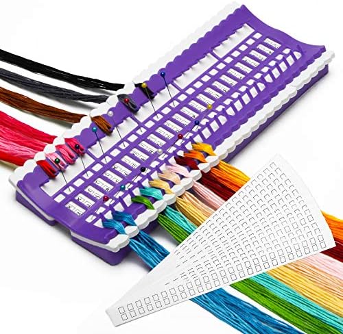 Luxiv 50 Position Embroidery Floss Organizer, Thread Shelf with 15P Card