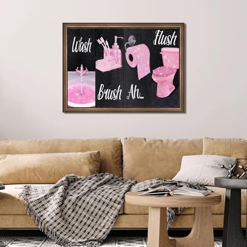 Pink Diamond Art Kits for Adults, Bathroom Diamond Painting for Beginner