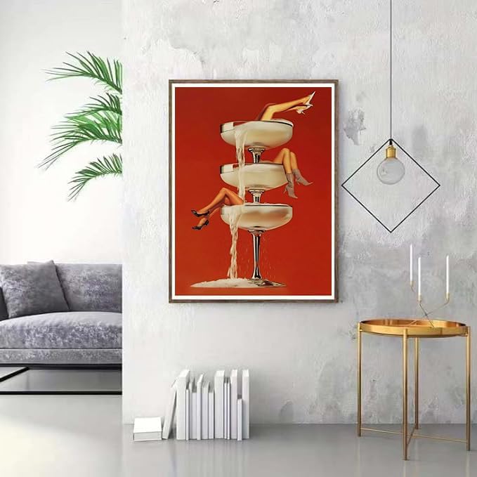 XUCNWL Diamond Art Kits for Adults,Woman Cocktail Diamond Painting