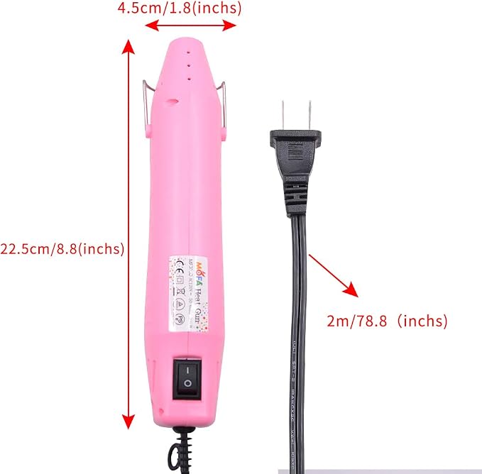 mofa Resin Heat gun,6.6ft Cable 300W Hot Air Gun for Crafting,Acrylic Paint Dryer Multi-Purpose Electric Heating Nozzle (Pink)