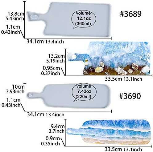 Cheese Board Epoxy Resin Mold with Handles 13 inch Paddle
