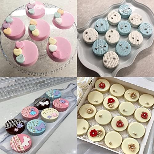 Chocolate Covered Round Cookies Molds, Biscuit Chocolate Mold, PET Plastic Mold-Round Cookies Mold Cylindrical Cylinder Candy Pudding Jelly Mold. （Pack Of 3）