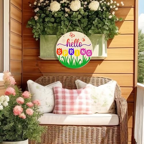 Large Size 12" Wooden Spring Ornaments to Paint, Flower Wooden DIY Blank Unfinished Round Wood Discs Ornament for Crafts Hanging Decorations(3PCS)
