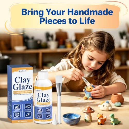 Air Dry Clay Glaze, 5.3 FL OZ Gloss Varnish for Polymer Clay & Crafts