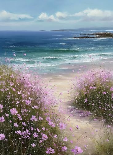 Beach Wildflower Diamond Art Kits for Adults Diamond Painting Kits ﻿