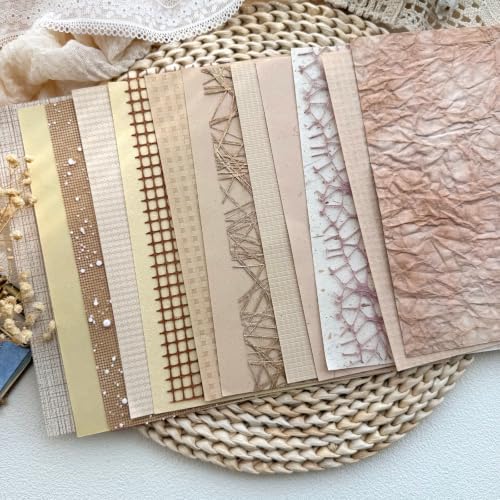 30 Sheets A5 Earthy Browns Textured Scrapbook Paper & Mesh Fabric