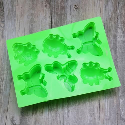 Silicone 6-Cavity Dragonfly Butterfly Ladybug Cake Molds Nonstick Food-Grade Silicone Candy and Soap Moulds for DIY Baking and Crafting for Home Kitchen Use