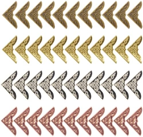 Metal Book Corner Protectors, 200-Pack Iron Covers for Scrapbook Albums