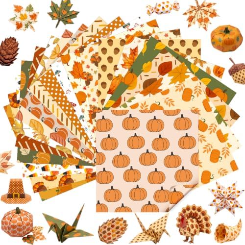 Harloon 500 Sheets Fall Origami Paper, 20 Styles 6x6 Inch