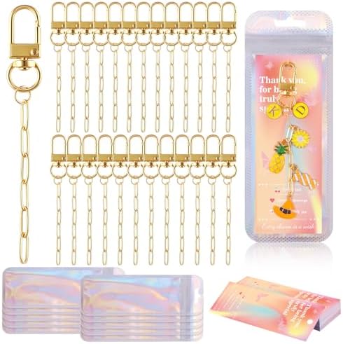 Wurosi 25Set Paperclip Keychain Making Kit with Gift Bags & Thank You Cards