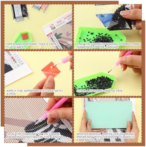 Yeaqee 4Pcs Diamond Art Kits for Adult Gem Painting Kit, Colorful Kitchen