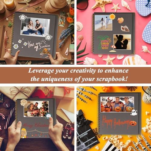Joyberg Scrapbook 80 Pages, Scrapbooking Supplies 8 x 8 In, Scrapbook Album Suitable for Album Memory Book Wedding, Anniversary Family, DIY Craft Projects (Gray)