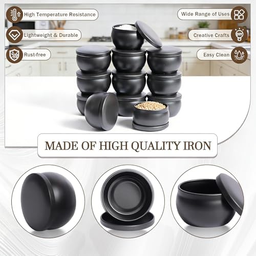 Candle Tins 2.5 Oz, 16 Packs Empty Candle Jars for Making Candles, Small Metal Candle Containers, Candle Tins with Lids, Candle Making Kit with Wicks, Wick Holders & Stickers