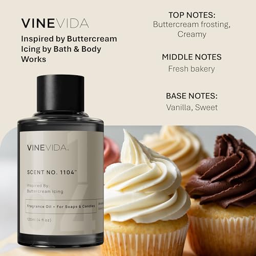 VINEVIDA [4oz] Buttercream Icing Fragrance Oil for Candle Making and Soap Making - Premium Candle Scents for Soy Candles