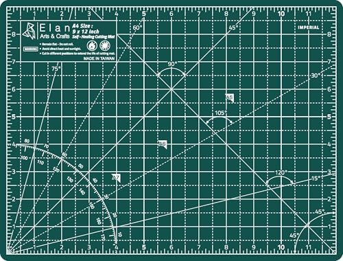 Elan Cutting Mat A4 Green, Self Healing Cutting Mat 9x12 Inch, 5-Ply Craft Board Green, Hobby Board for Crafts 9x12 Inch