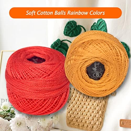Soft 20 Colors Classic Crochet Thread 20 Pack,100% Cotton (Khaki Green-522-370)