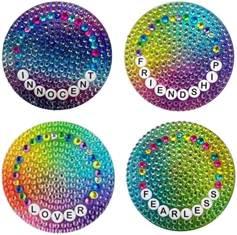 StickerBeans® Rhinestone Stickers Friendship Bracelet Sticker Pack, 2” x 2” Each Unique Sparkly Cut-to-Shape for Collecting, Trading, Decorating Laptops, Phone Cases, Scrapbooks