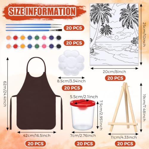 Sherr 140 Pcs 20 Set Pre Drawn Canvas Painting Kit, Sunsets
