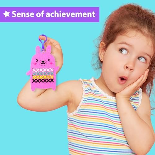 KRAFUN Cross Stitch Kit for Kids Age 5+ | 7 Beginner Projects